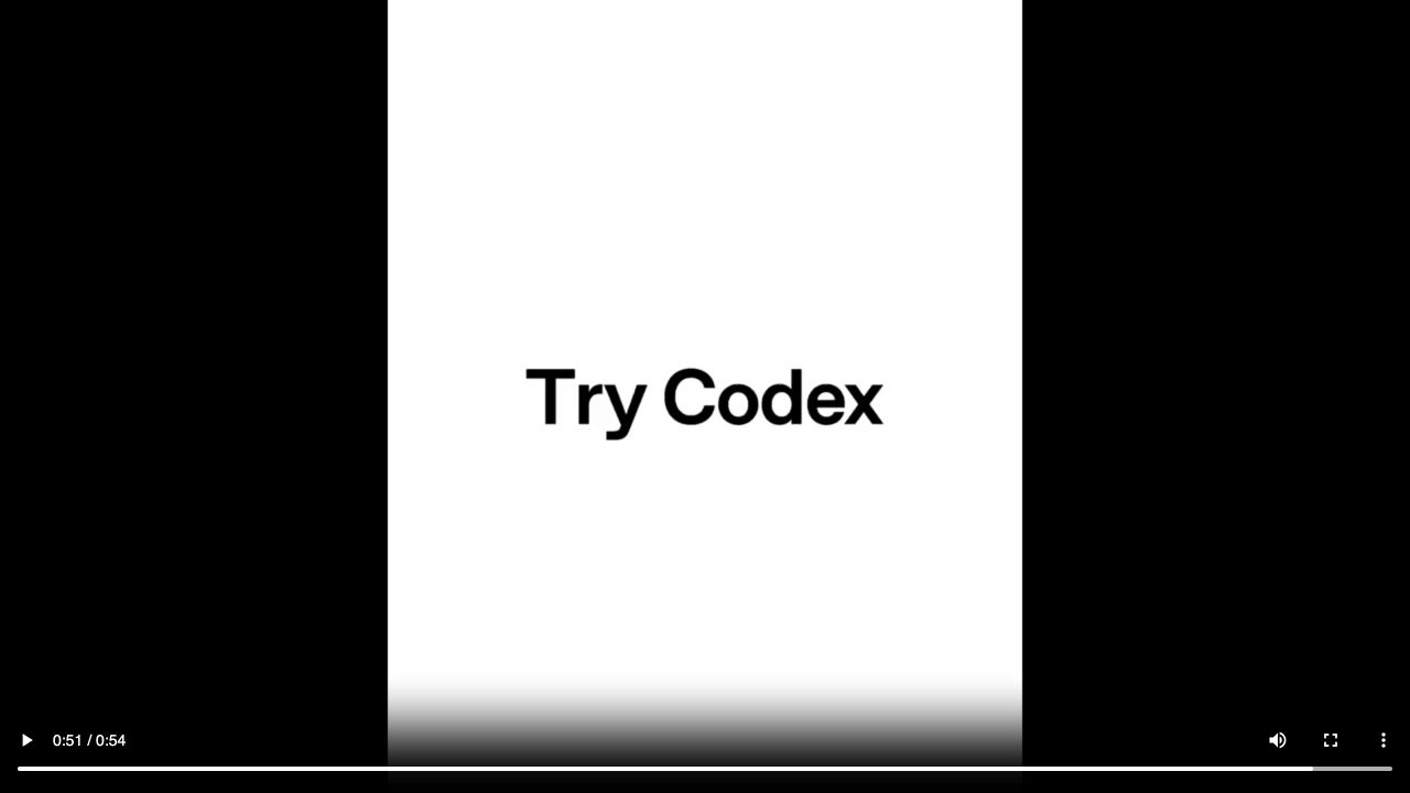 A checked frame showing the words Try Codex